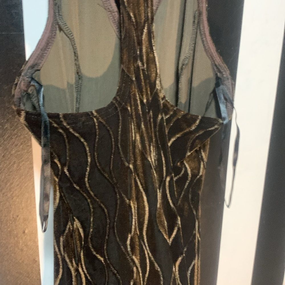 Vintage 1993 Scott McClintock Burnout Velvet Racerback Maxi Dress Size Medium 8 - Picture 9 of 17